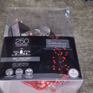 Celebrations Platinum LED Big Seed Cluster RED ONLY 250ct Lights 10ft NWT